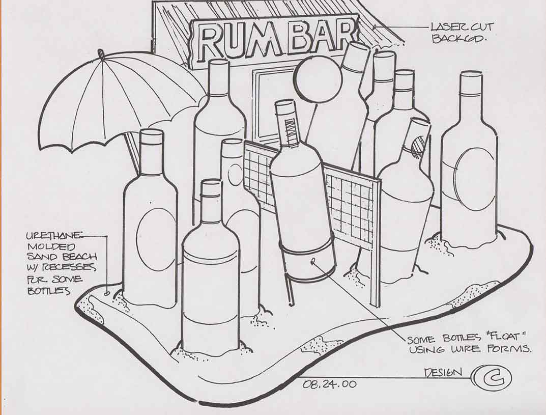 Rum Bar Counter Display